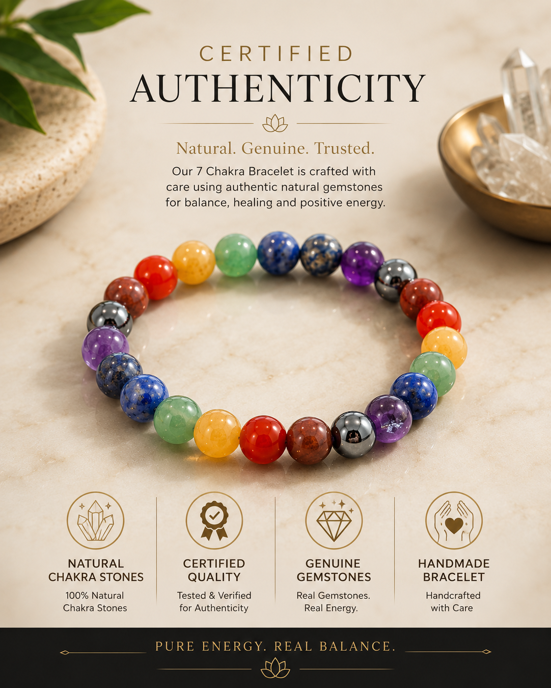 7 Chakra Healing Stone Bracelet